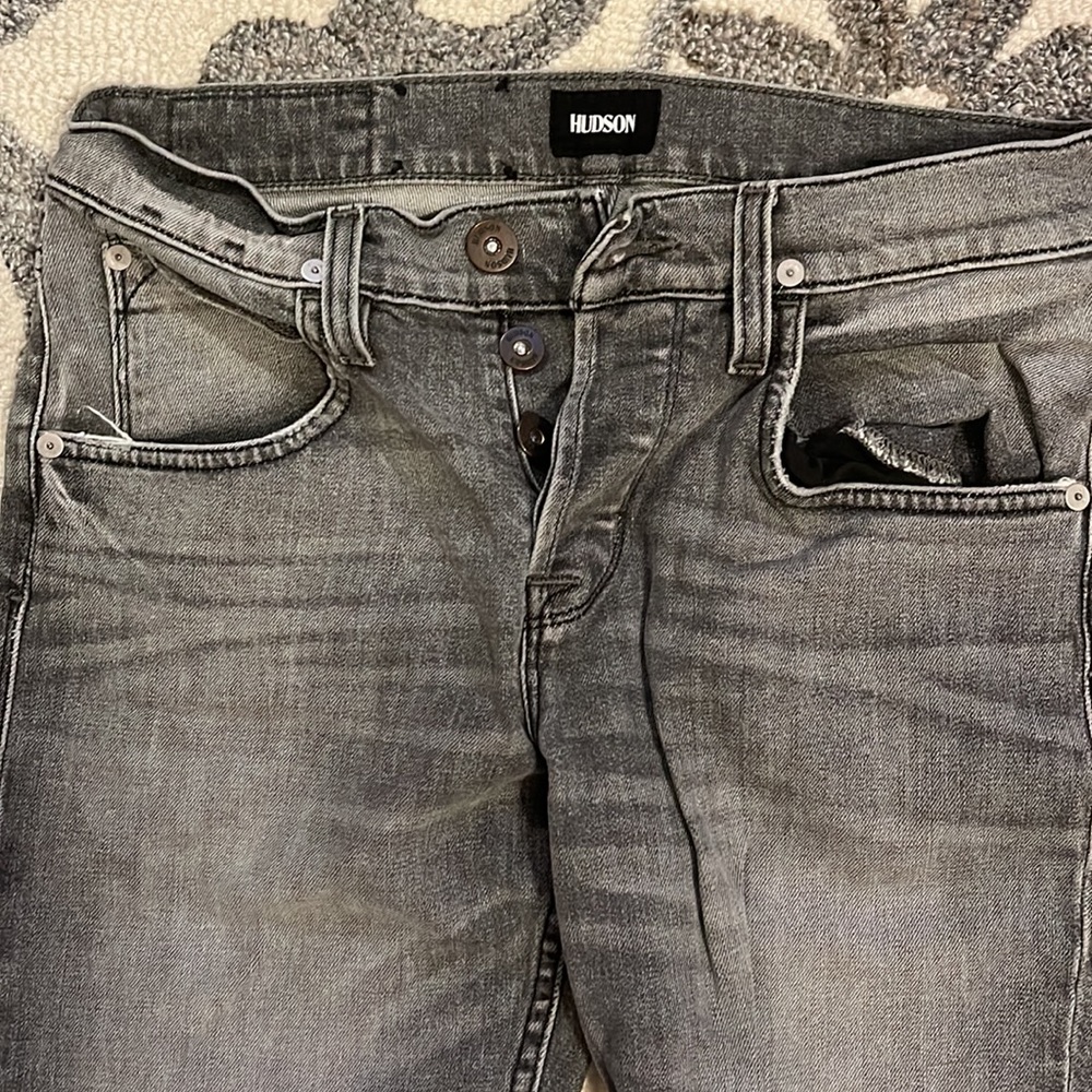 HUDSON Gray Jeans. Size 30” Waist   28” inseam - Picture 3 of 11